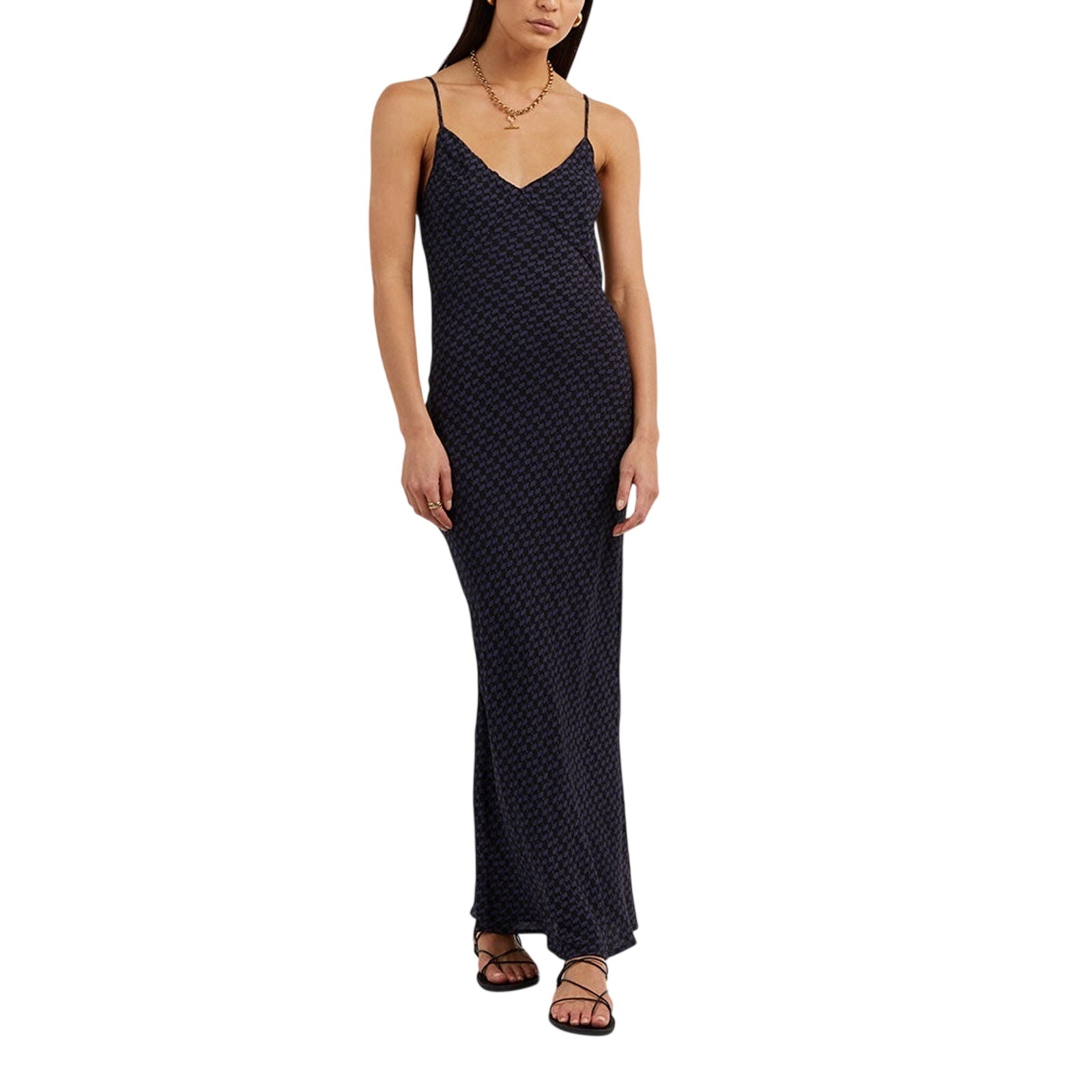 Dissh Sleek Navy Black Fame Slip Dress Size 6